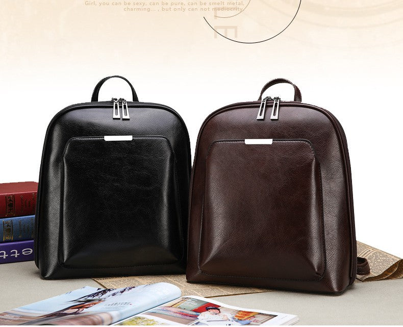 Multifunctional Oil Wax Leather Backpack