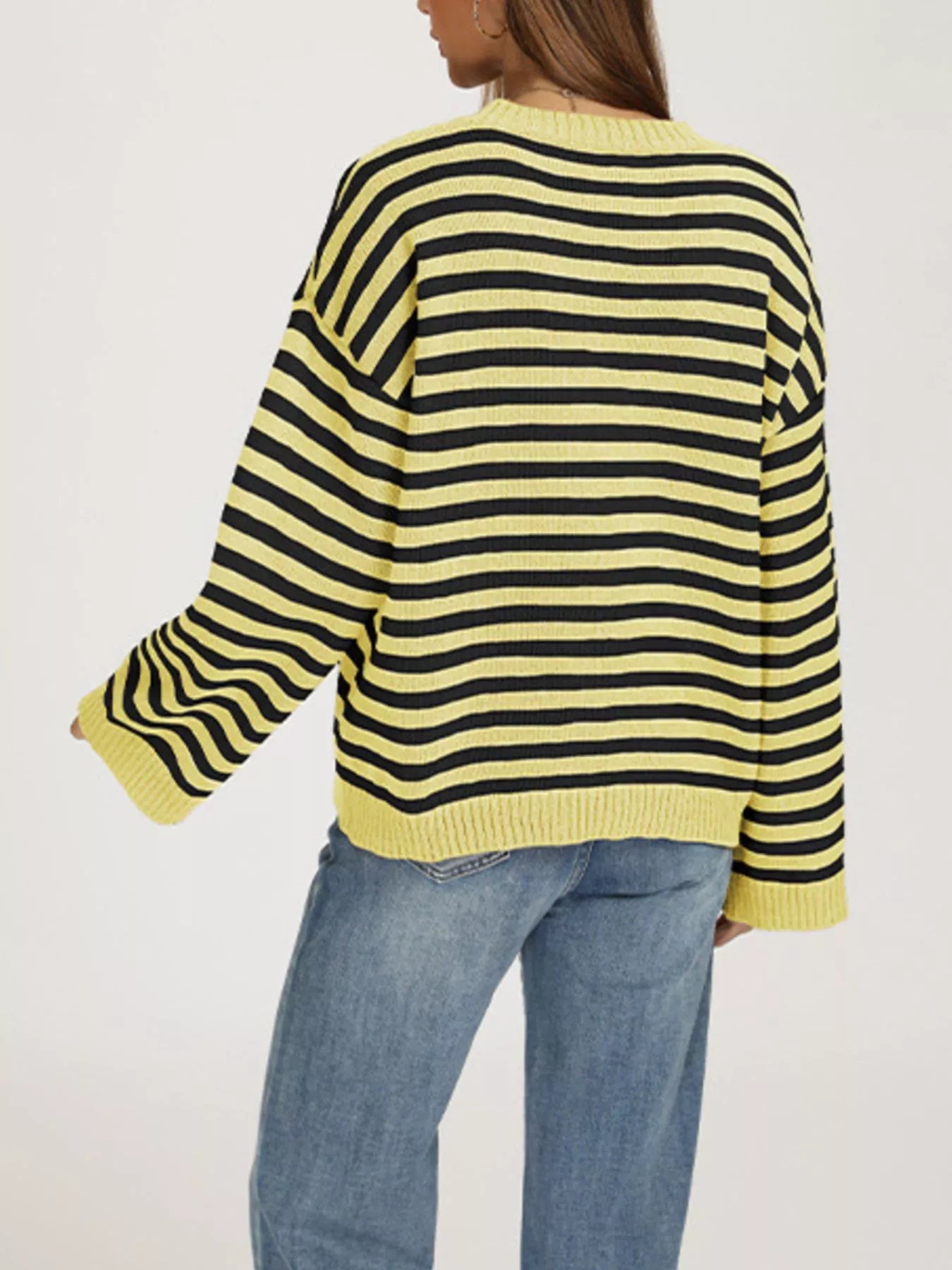 Striped Dropped Shoulder Sweater