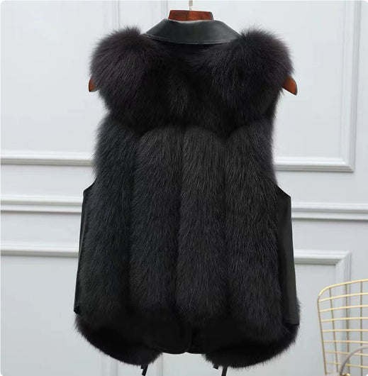 Fur Vest Short Coat Autumn And Winter New Patchwork Winter Fox Fur Jacket Women Short Artificial Fur Coat Elegant Female Warm Vest