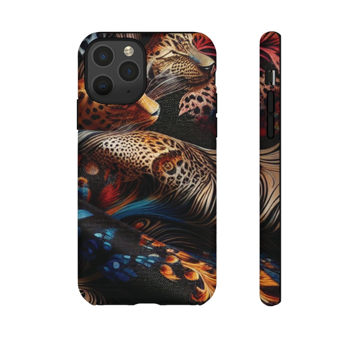Stylish Tough Phone Case with Elegant Black and Gold Design