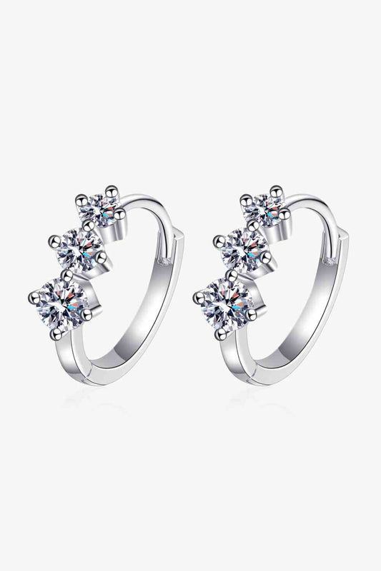 Pendientes de aro Huggie de moissanita de plata de ley – 0,72 ct de brillo deslumbrante Ver tabla de tallas en "más detalles"