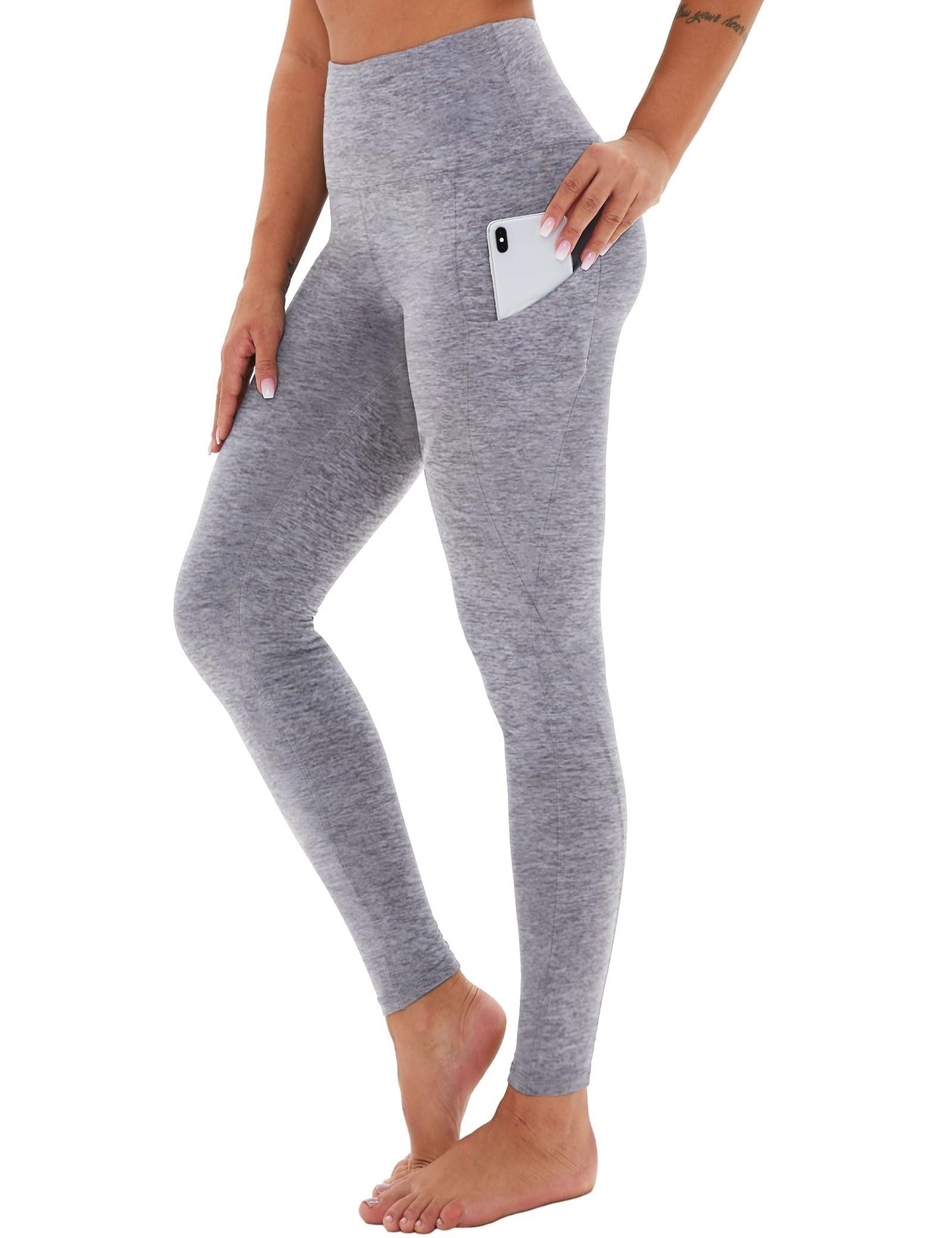 Pantalones de Yoga Capri de Tiro Alto – Bolsillos Diagonales y Estampado Variado