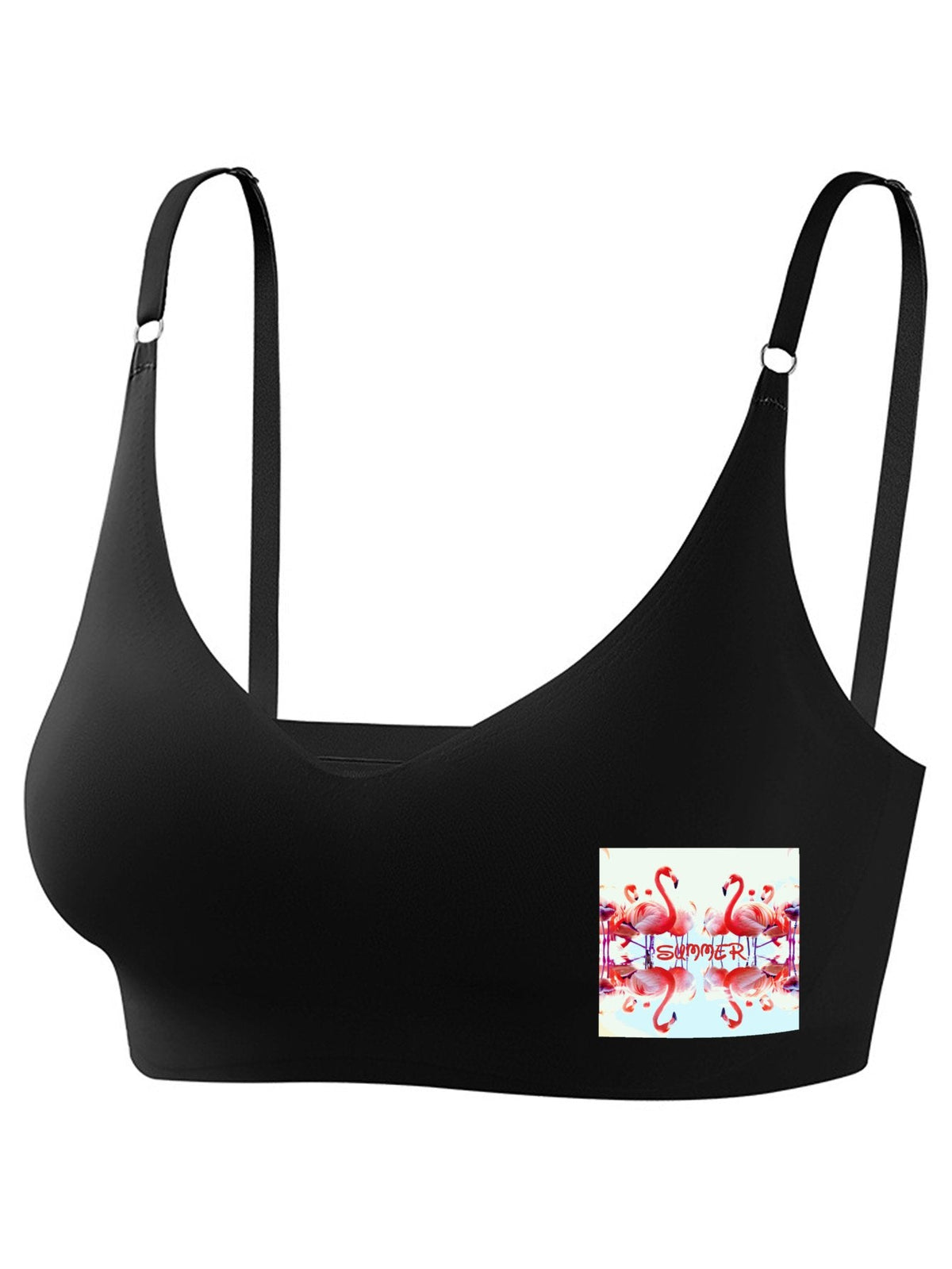 Pink Flamingos Summer Design Seamless Bra for Women (Made in USA)