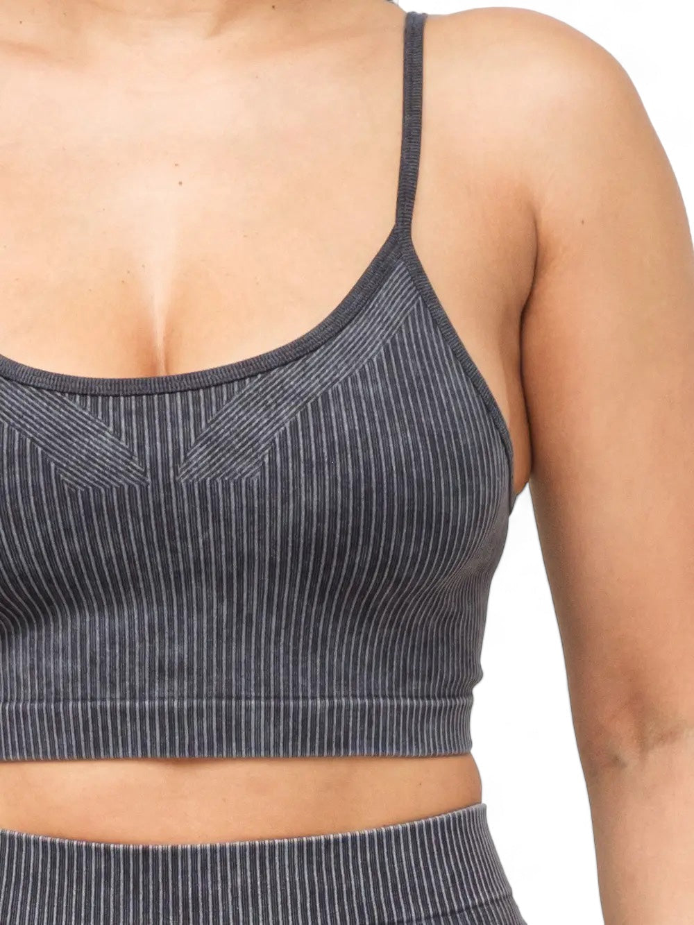 Conjunto de camiseta sin mangas y shorts básicos sin costuras lavados