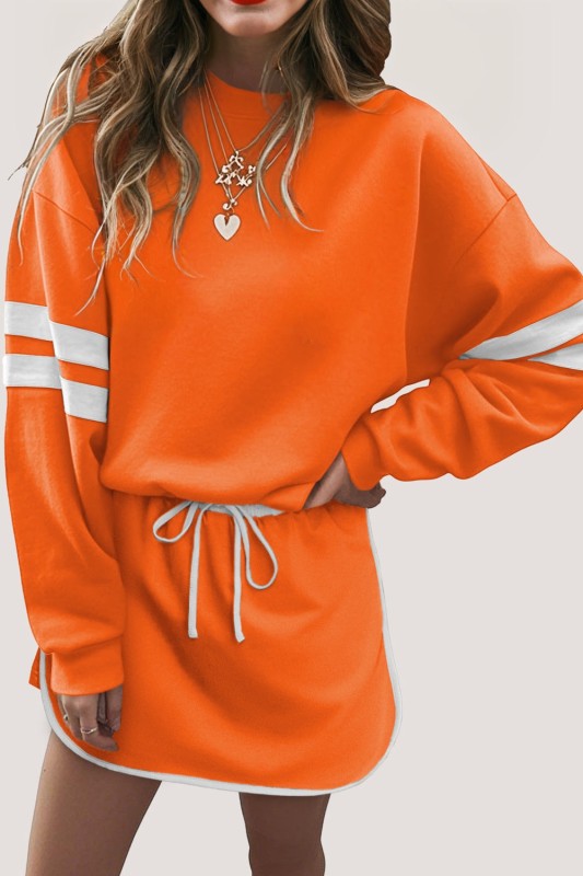 Conjunto de jersey y minifalda Varsity Stripe