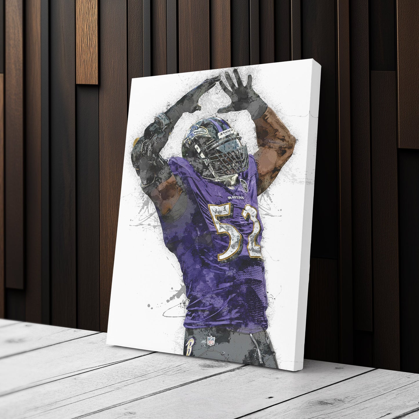 Arte de pared de Ray Lewis - Decoración de pared de los Baltimore Ravens de la NFL