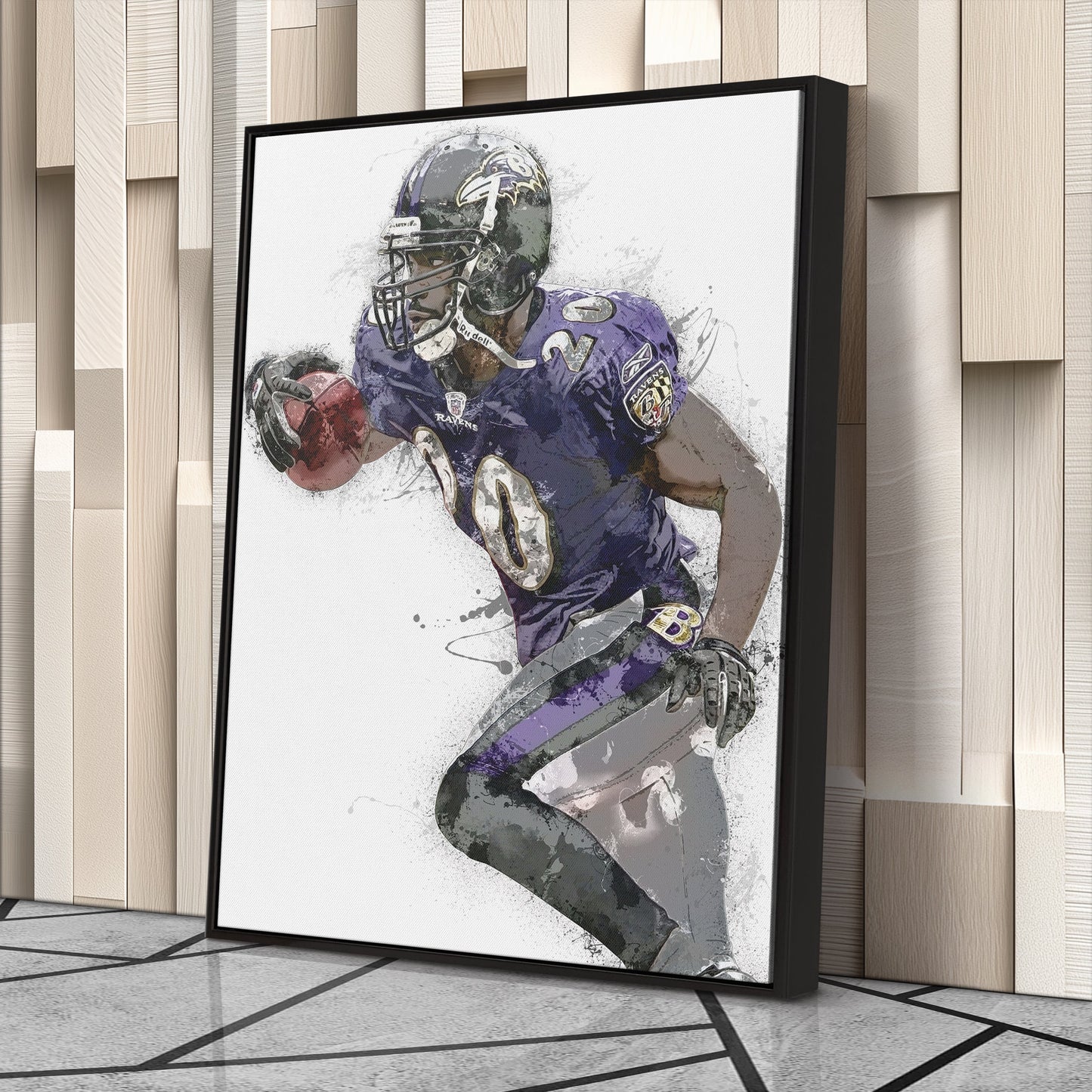 Cuadro en lienzo de Ed Reed - Decoración de pared de los Baltimore Ravens