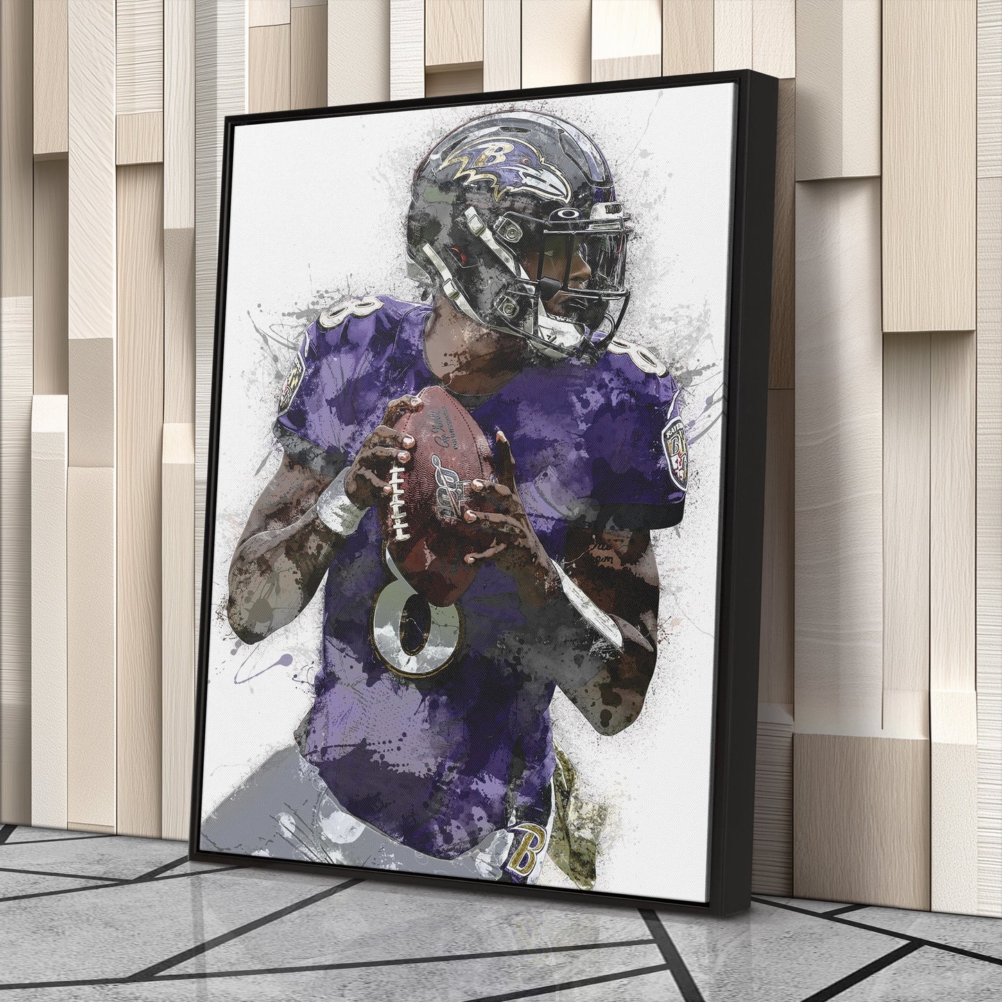 Lienzo de Lamar Jackson – Decoración de Pared de los Baltimore Ravens