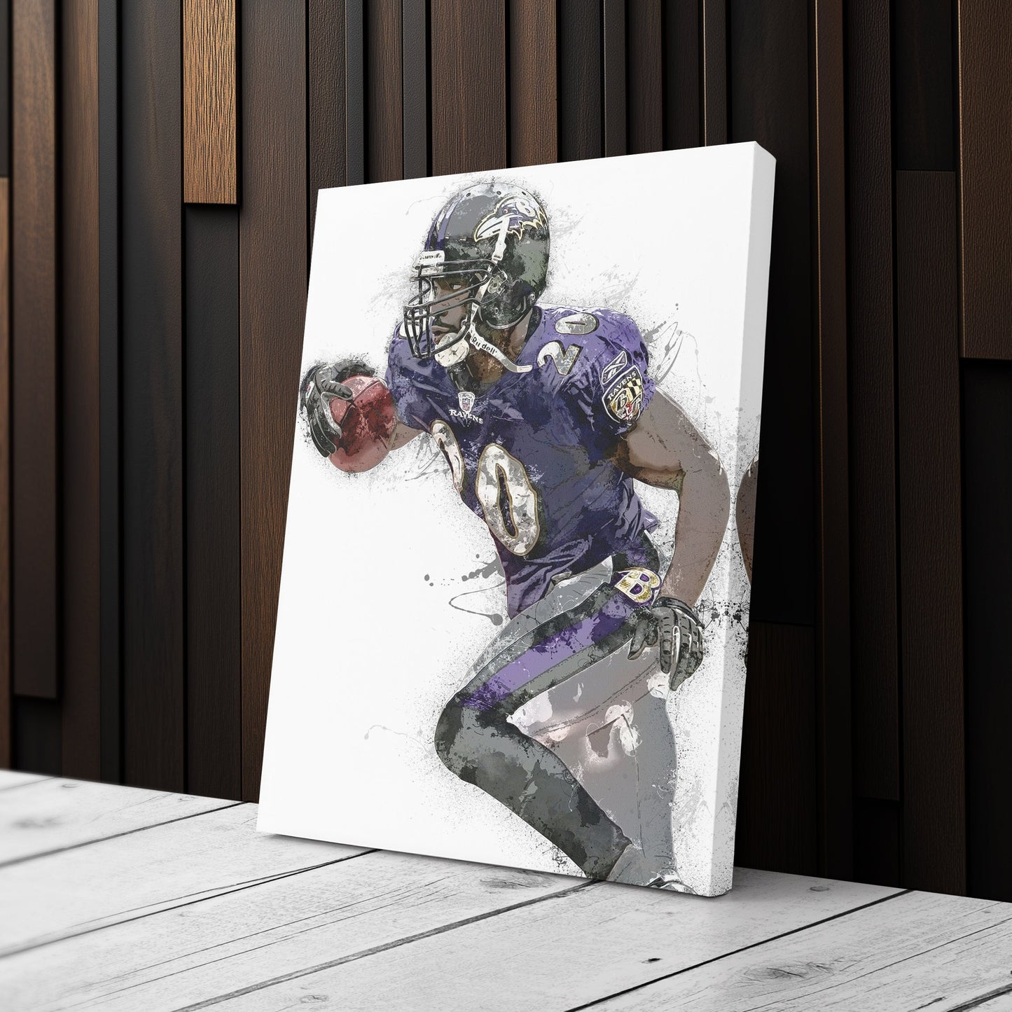 Cuadro en lienzo de Ed Reed - Decoración de pared de los Baltimore Ravens