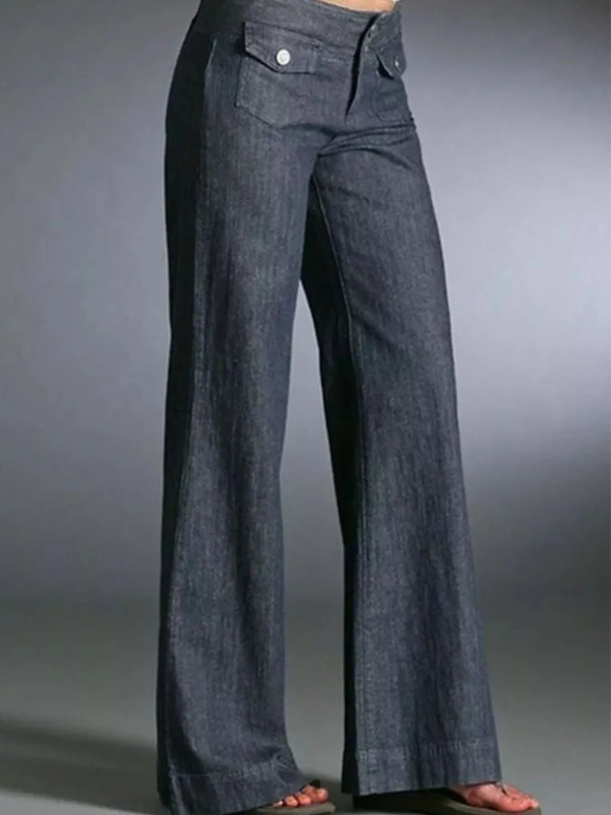 Full Size High-Waisted Wide-Leg Wash Jeans Plus Size