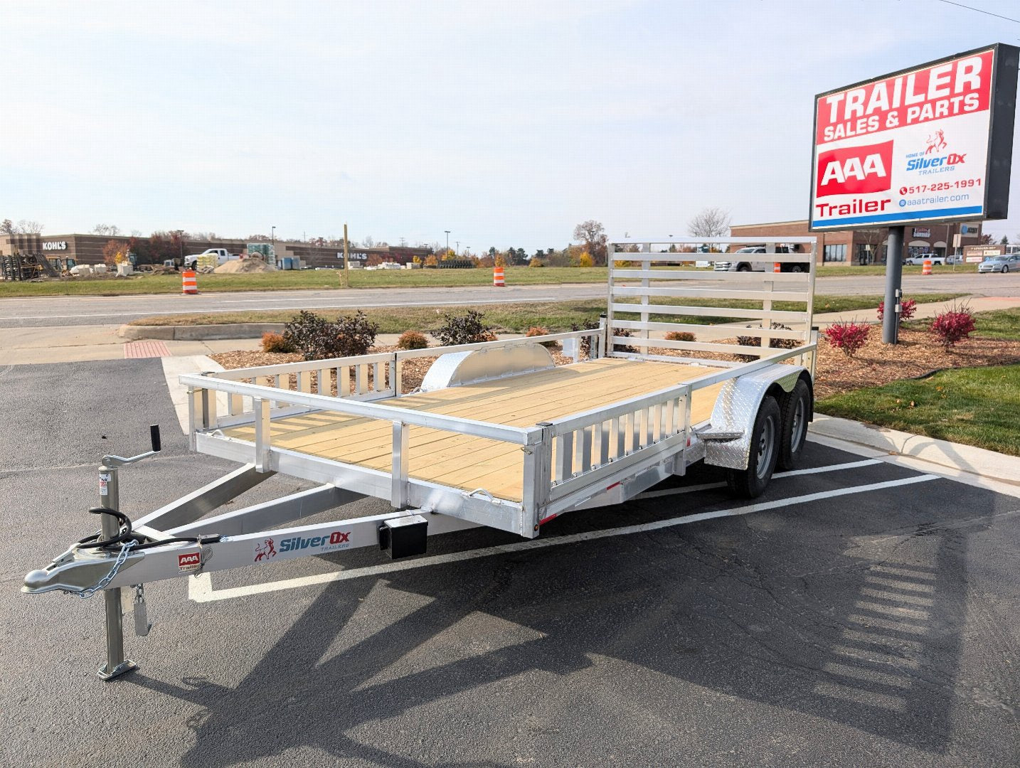 Silver Ox 7x16 Tandem Axle Aluminum Utility Trailer with HD and Side Ramps
