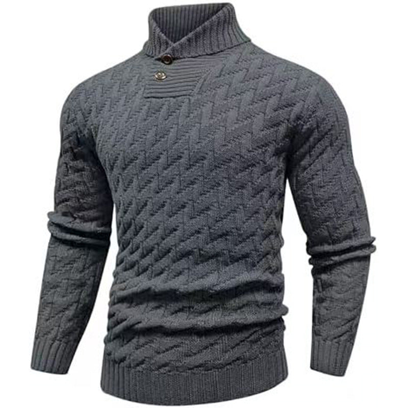 Men's Fashionable Round-Neck Slim-Fit Sweater