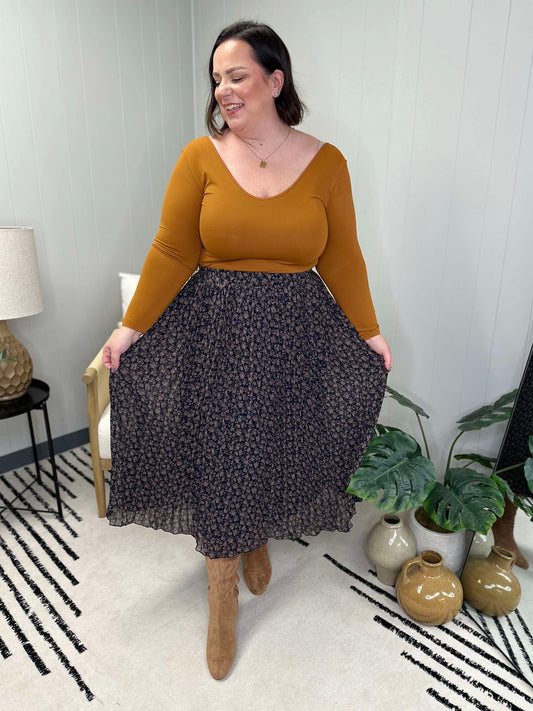 Falda plisada con estampado floral Just What You Wanted