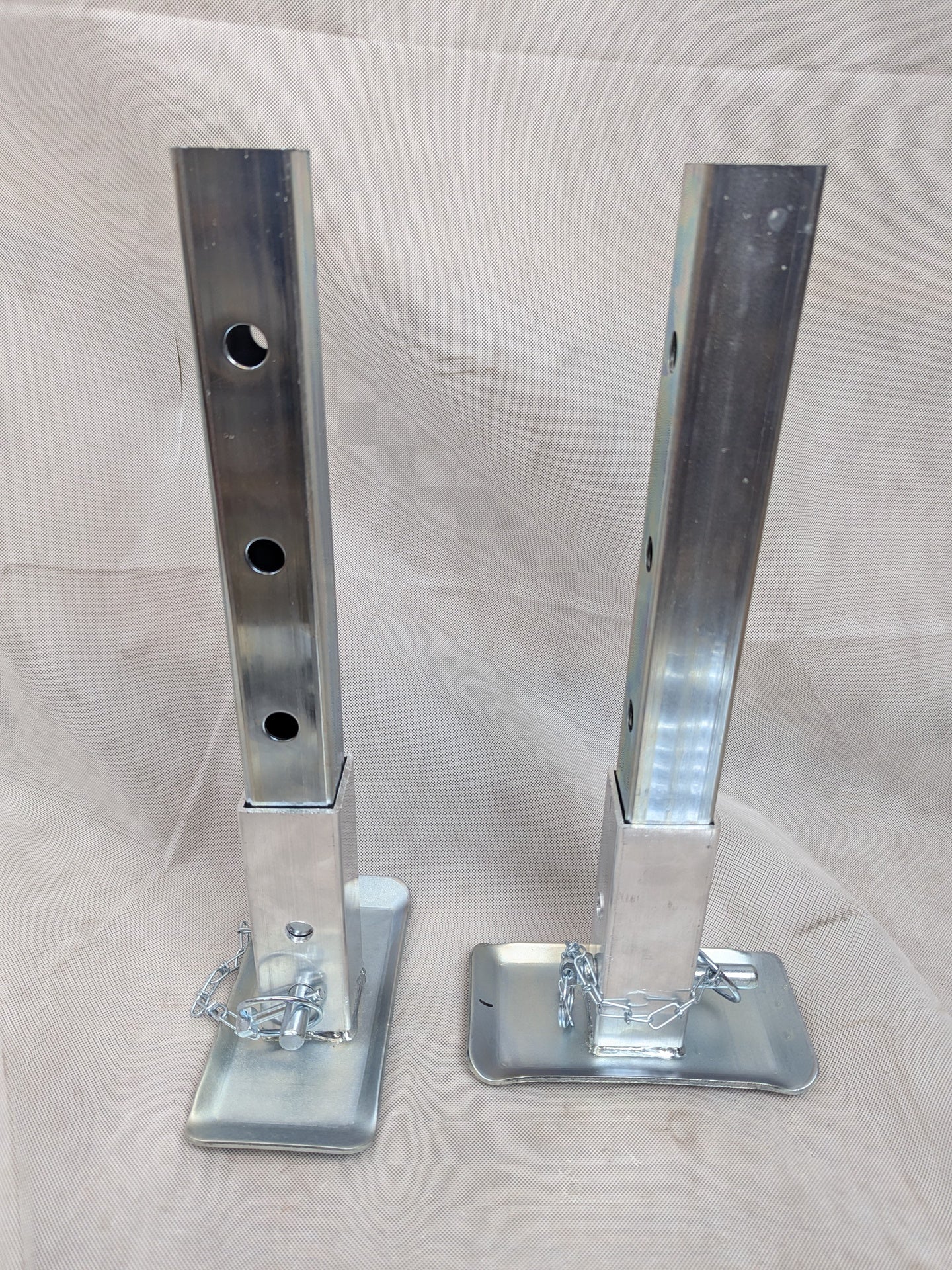 Aluminum Weld On Trailer Rear Stabilizer Jack Kit 18" tall, 2" Tube - Silver Ox