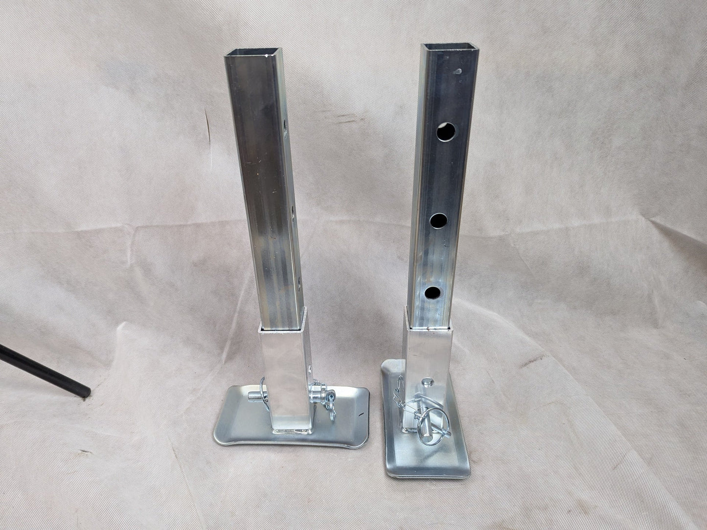 Aluminum Weld On Trailer Rear Stabilizer Jack Kit 18" tall, 2" Tube - Silver Ox