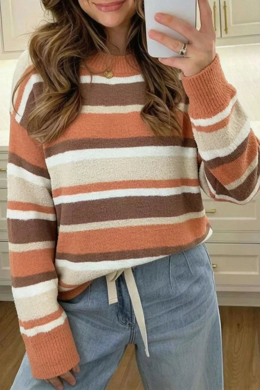 Striped Dropped Shoulder Sweater