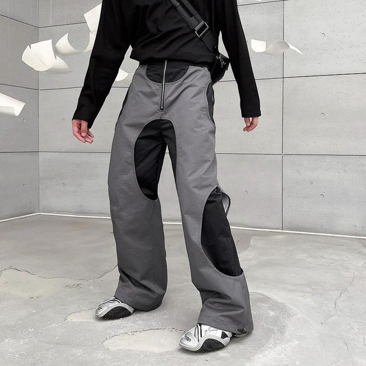 Pantalones casuales para hombre con parche de agujero hueco de diseño moderno