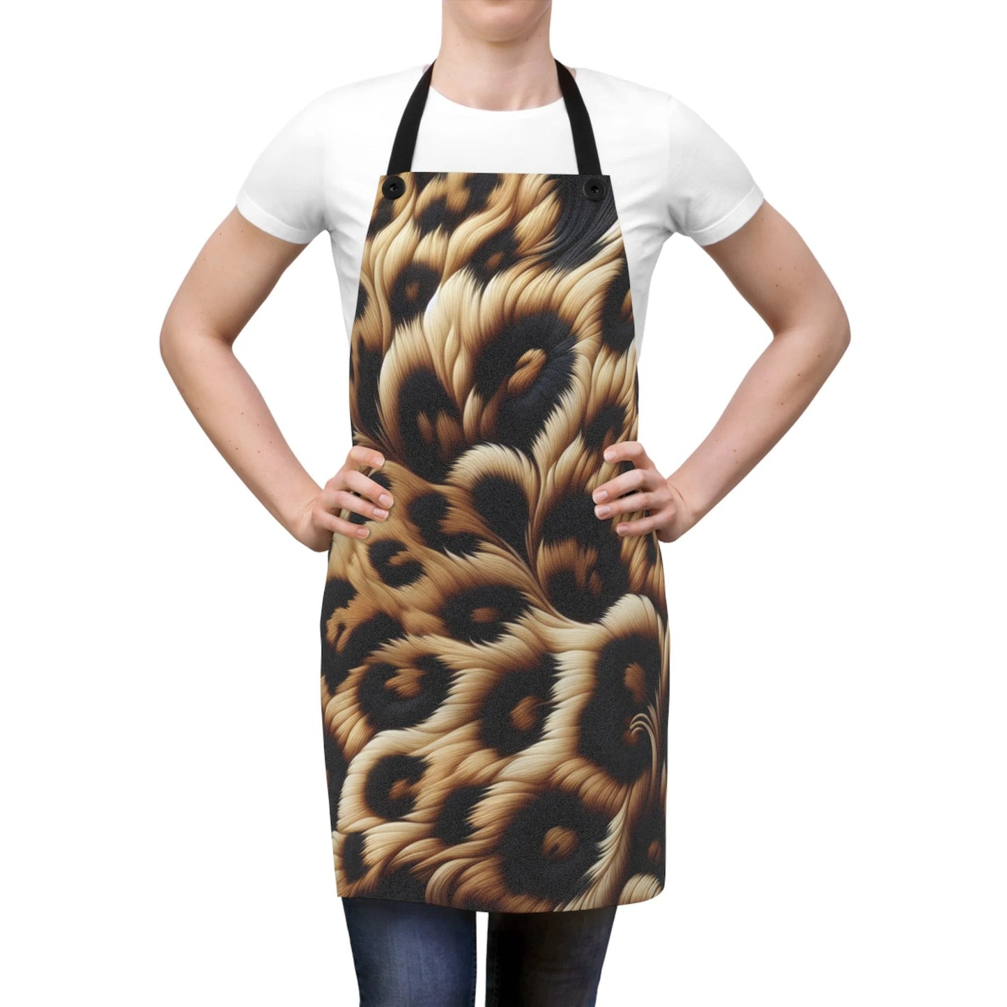 Luxe Animal Print Apron for Cooking, Baking, and Grilling, Perfect Gift for Foodies, Chef Apron, Kitchen Decor, Unique Gift