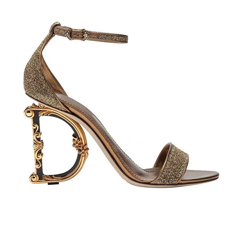 Gold High Heels