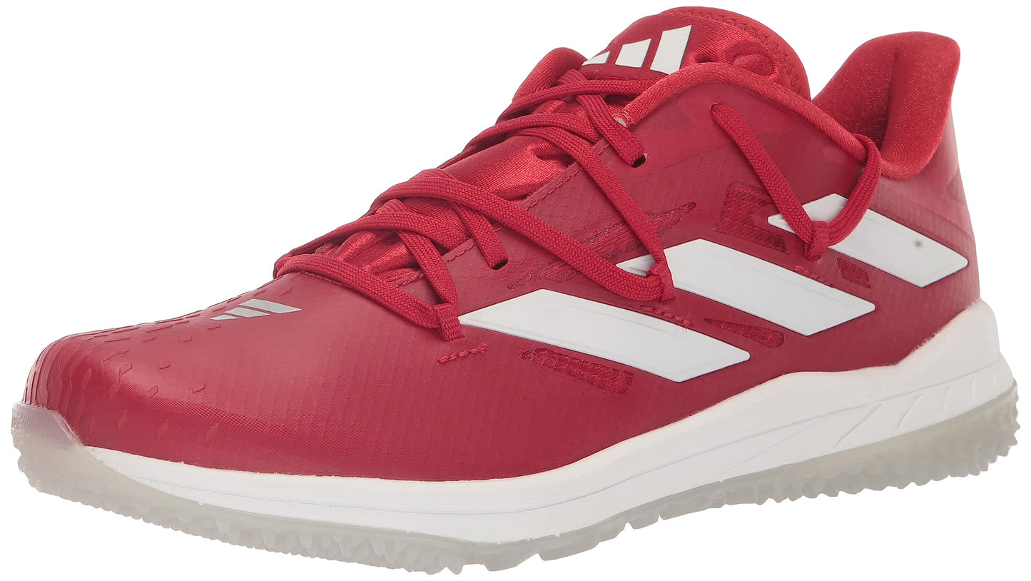 adidas Mens Adizero Afterburner 9 Turf Sneaker Team Power Red/White/Silver Metallic 15