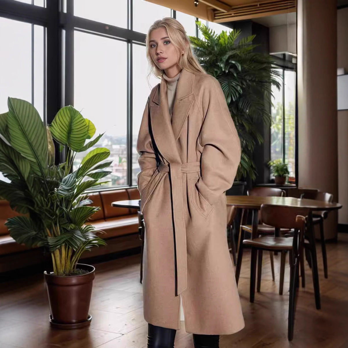 Autumn And Winter Women's Wool Coat Jacket