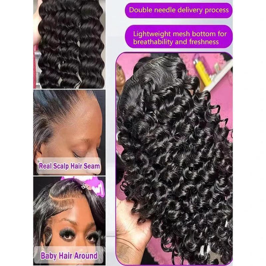 Peluca de encaje HD de ondas sueltas y 300 de densidad