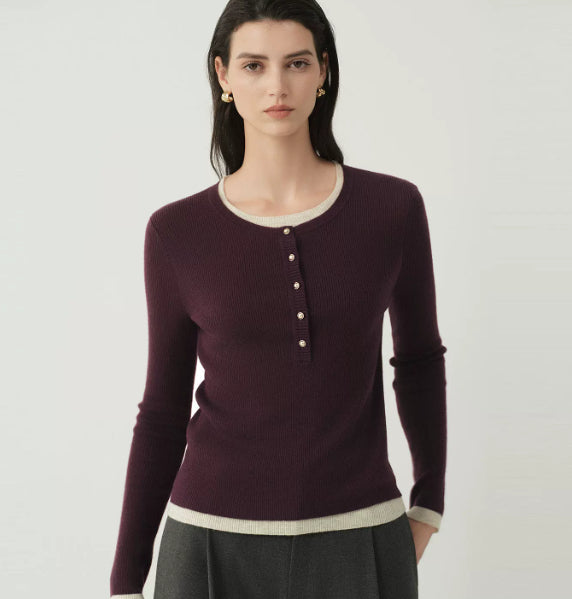 Round-neck Layered Sweater Knitwear