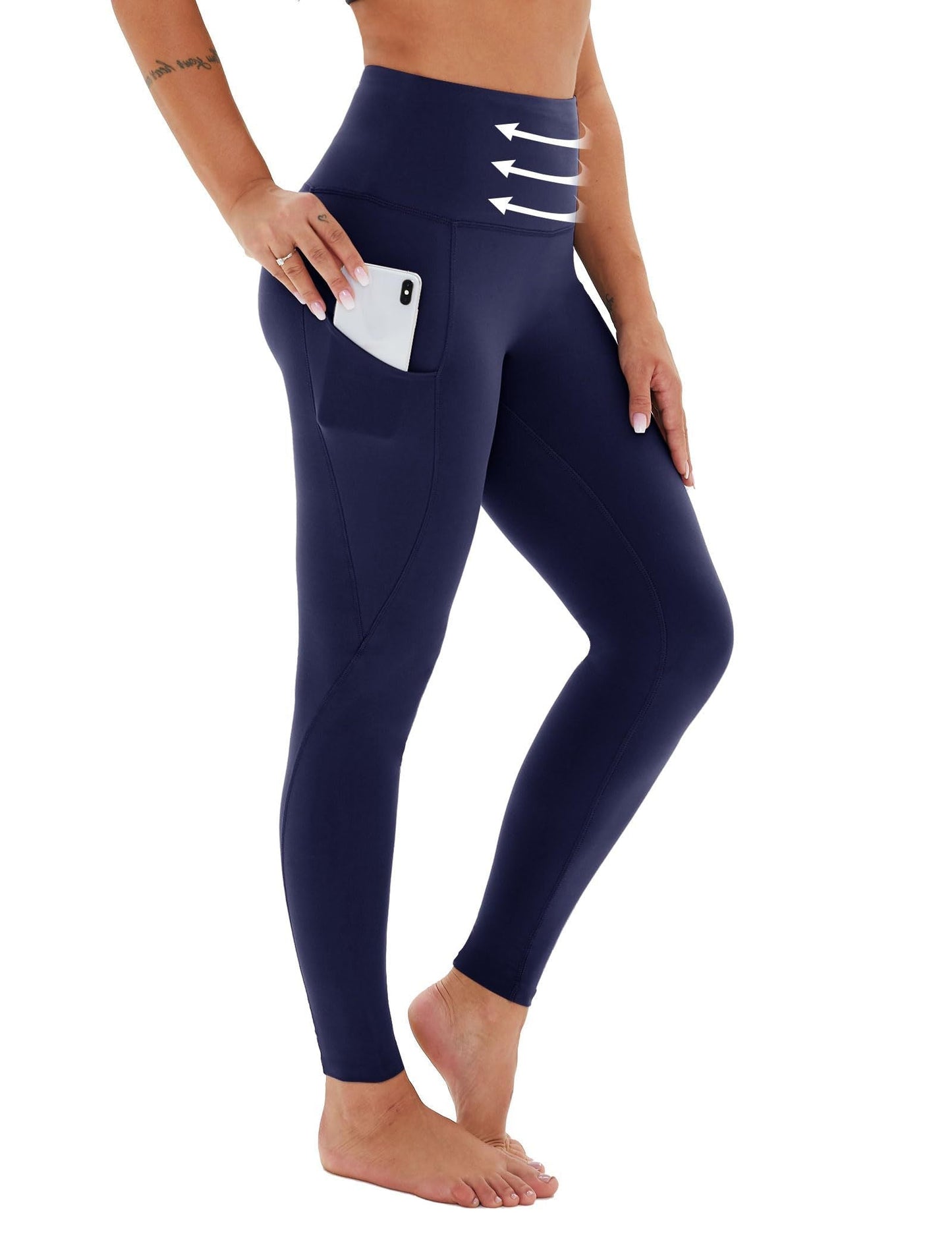 Pantalones Capri de Yoga de Talle Alto con Bolsillos Diagonales