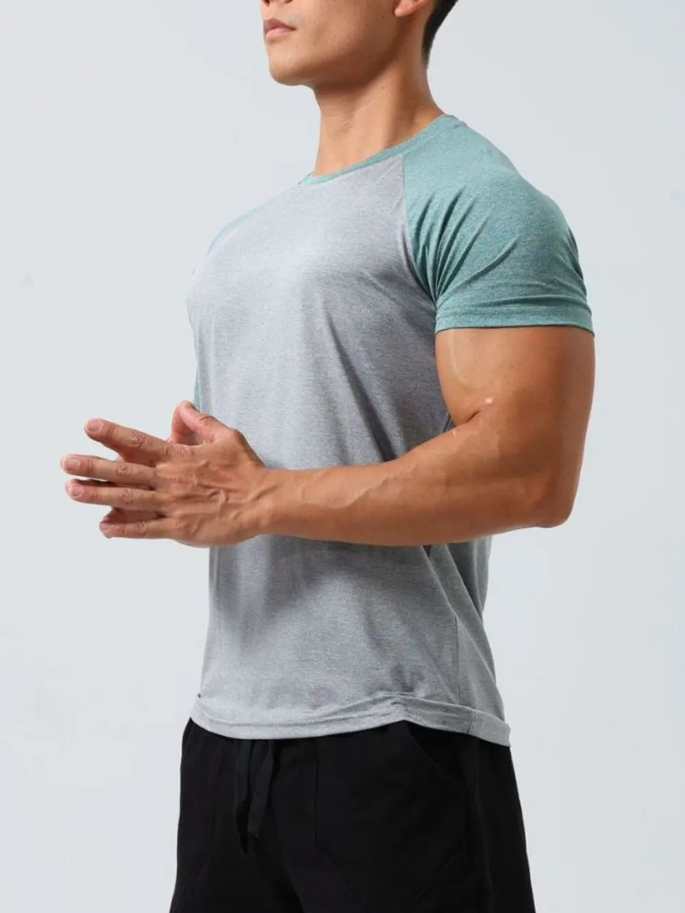 Camiseta de manga corta y cuello redondo de talla grande para hombre