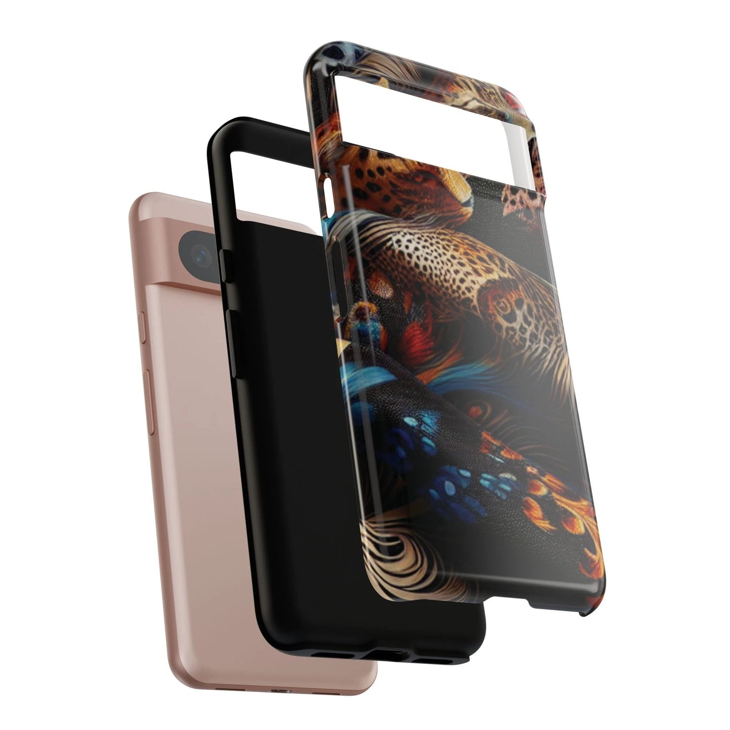 Stylish Tough Phone Case with Elegant Black and Gold Design
