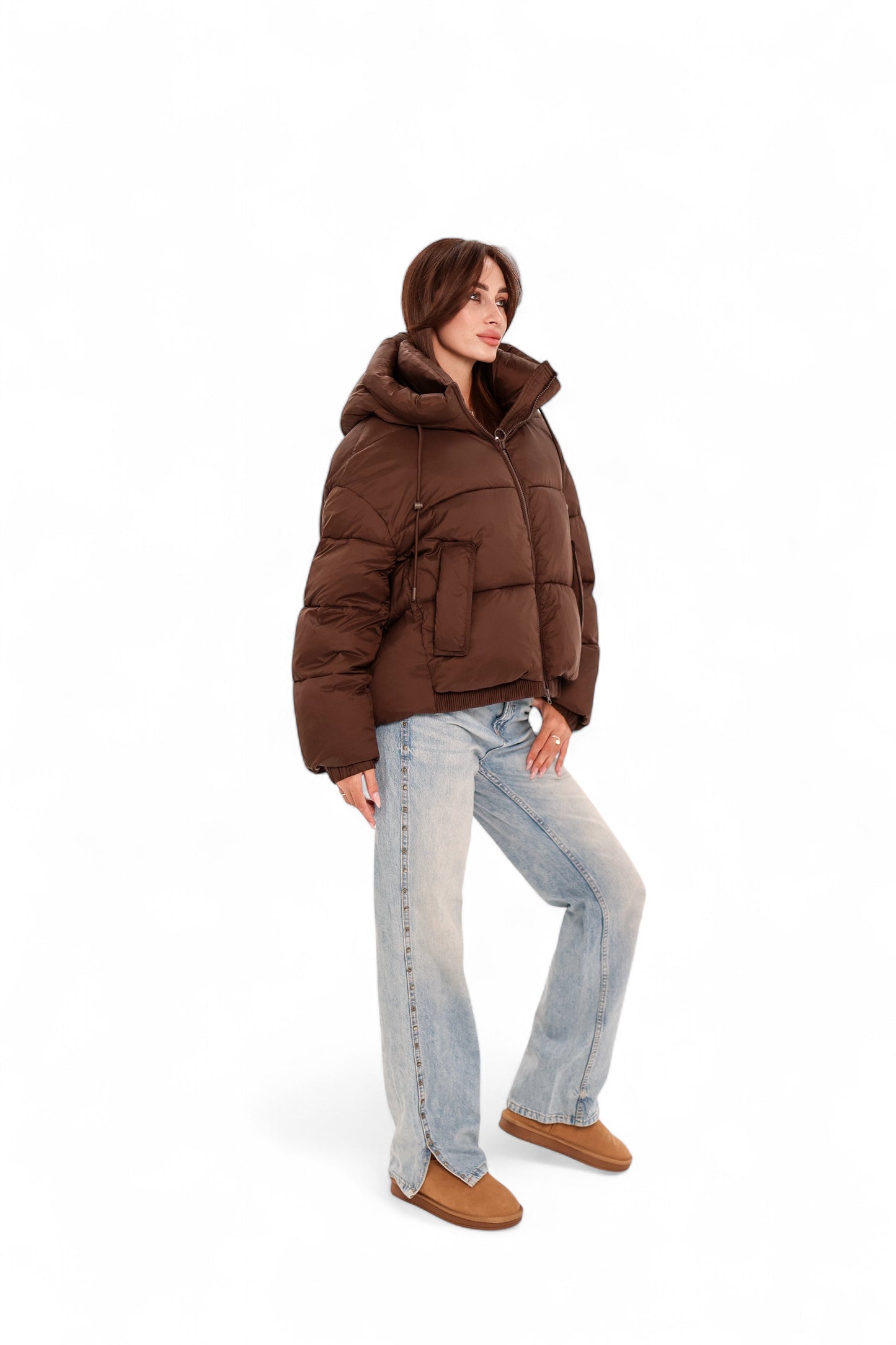 Chaqueta Bio-Down Aislante de Chocolate Oscuro