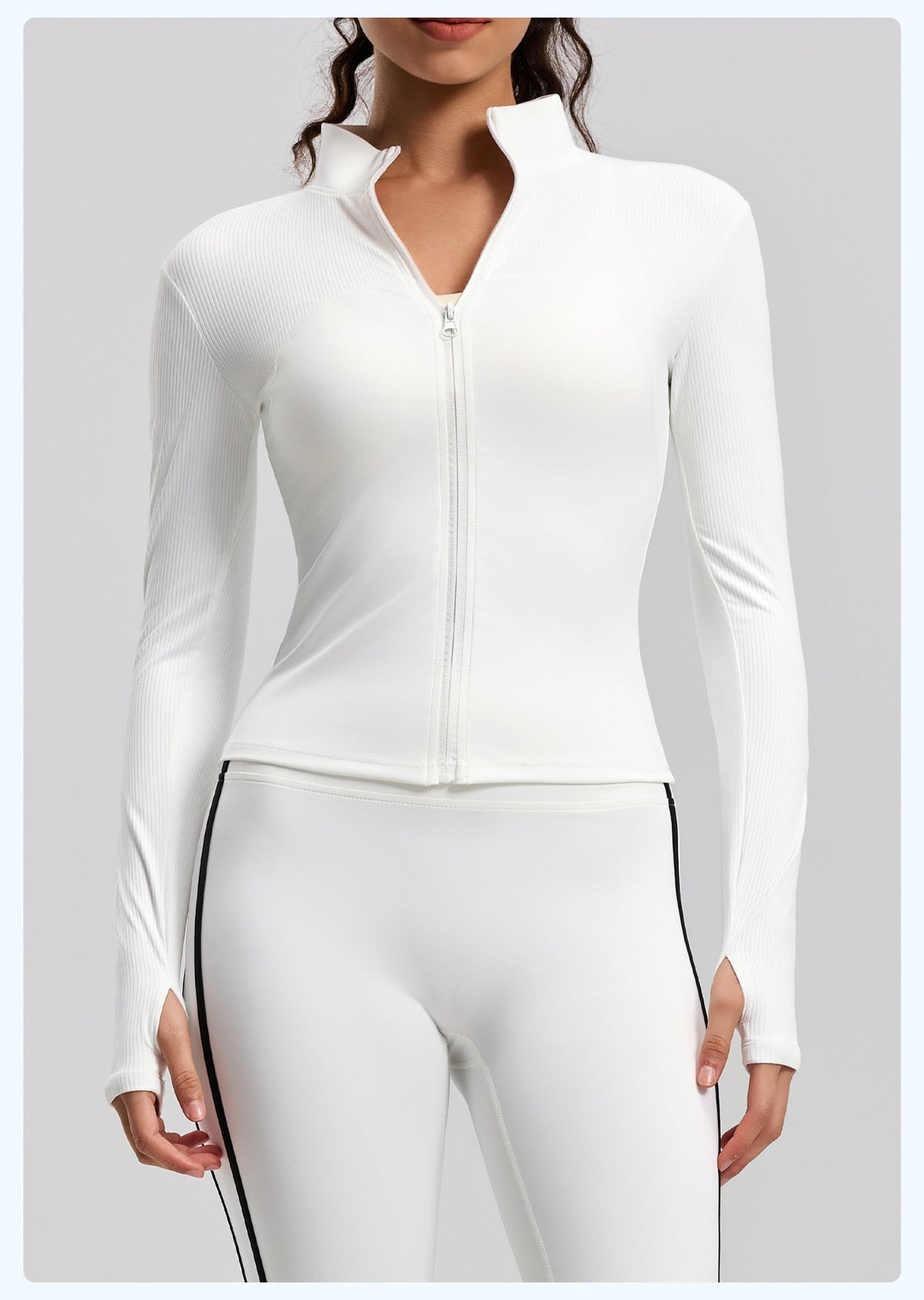 New Striped Sports Jacket Outdoor Running Slim-fit Slim-fit Landing Collar Yoga Jacket