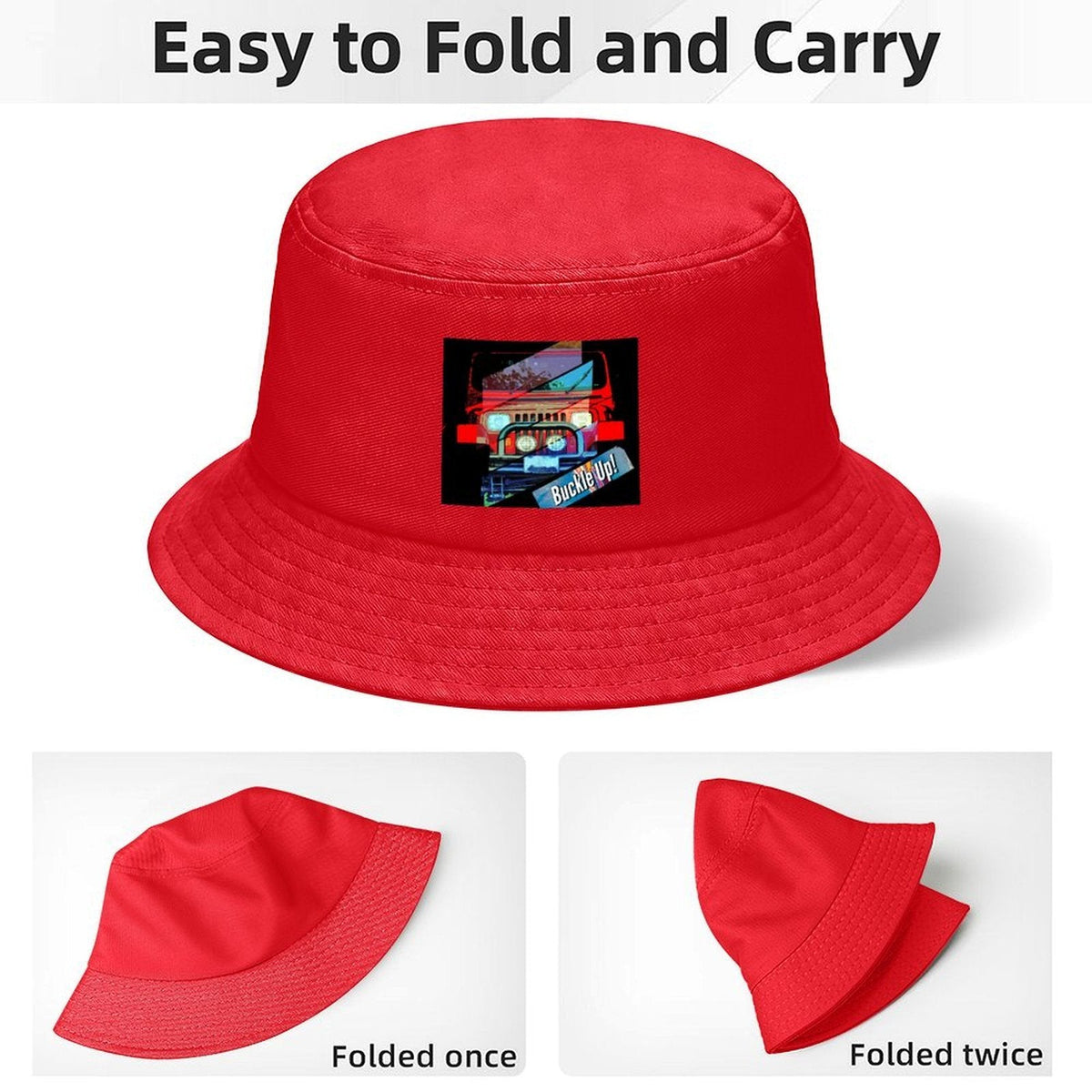 Buckle Up 4-wheel Drive Design Kids’ Bucket Hat | Ships from USA