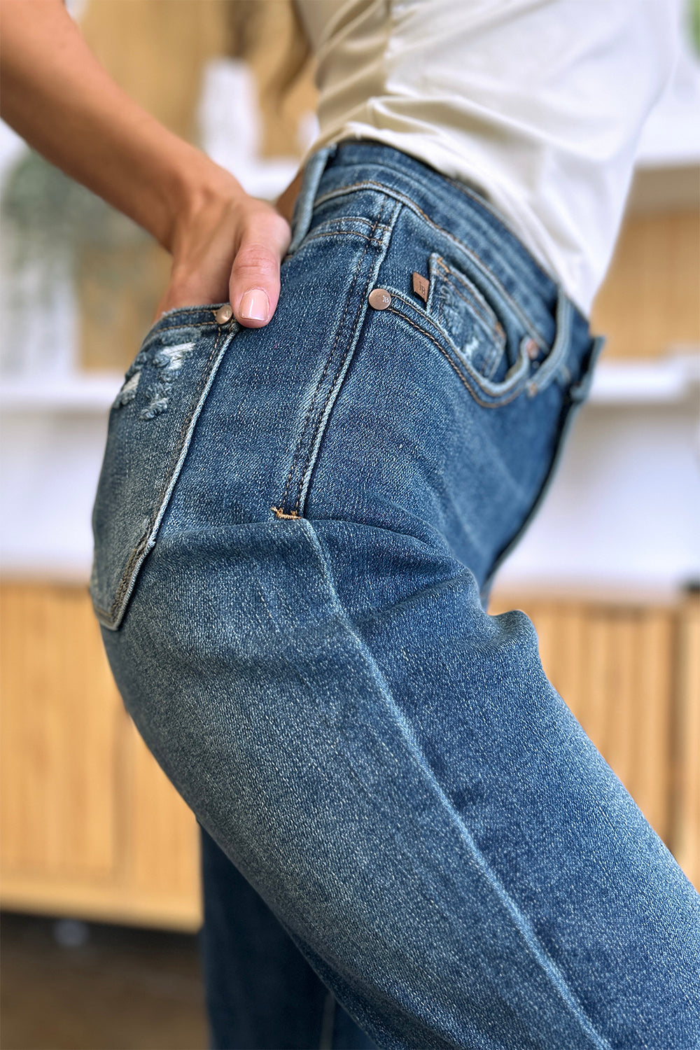 Jeans ajustados de tiro alto con control de abdomen Judy Blue Full Size