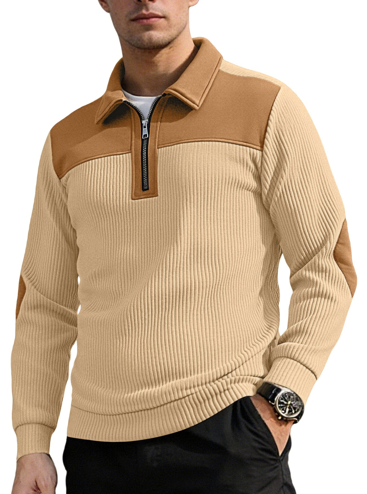 Amazon European And American Cross-Border New Knitwear Lapel Stitching Embroidery Casual Commuting Sports Autumn And Winter Zipper Sweatshirt