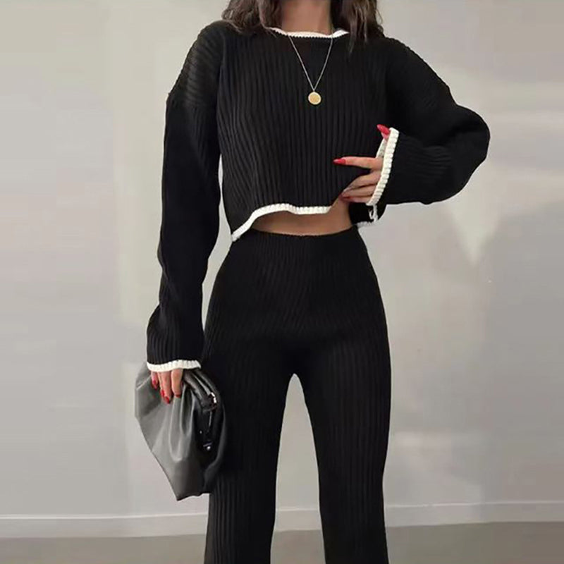 Conjunto de dos piezas informal con bloques de color para mujer