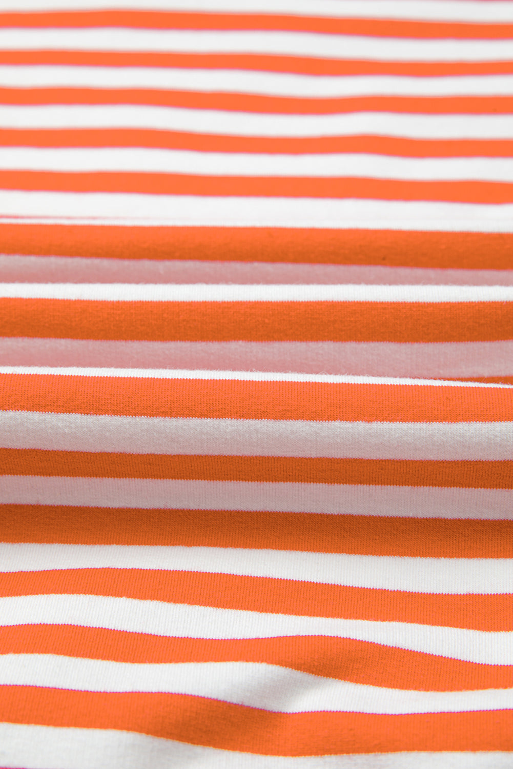 Top tipo jersey casual de hombros caídos con costuras expuestas a rayas naranjas