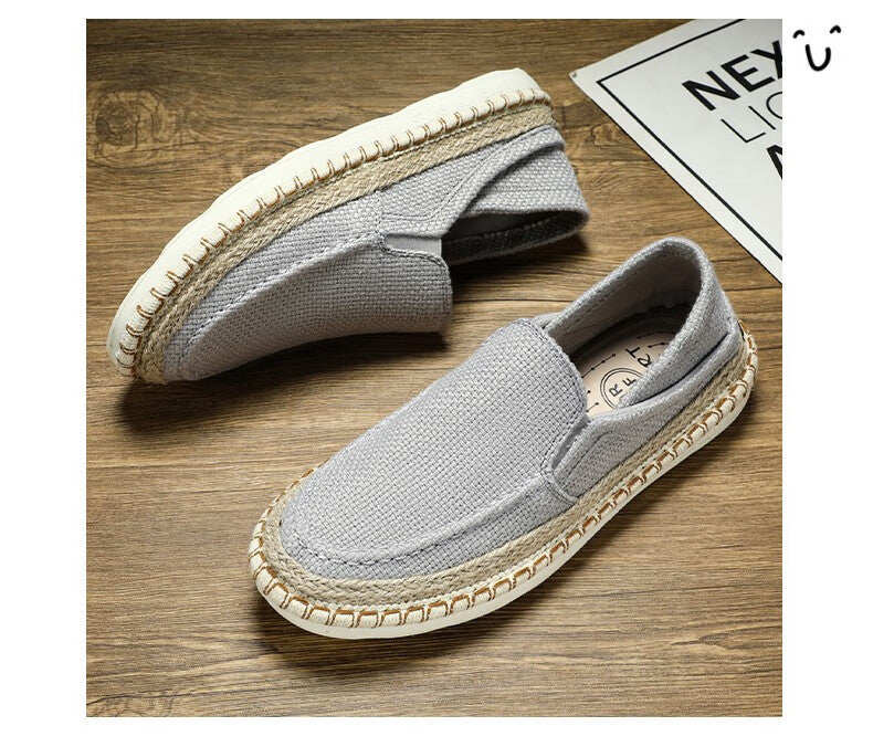 Men's Straw Fisherman Breathable Slip-On Casual Flats