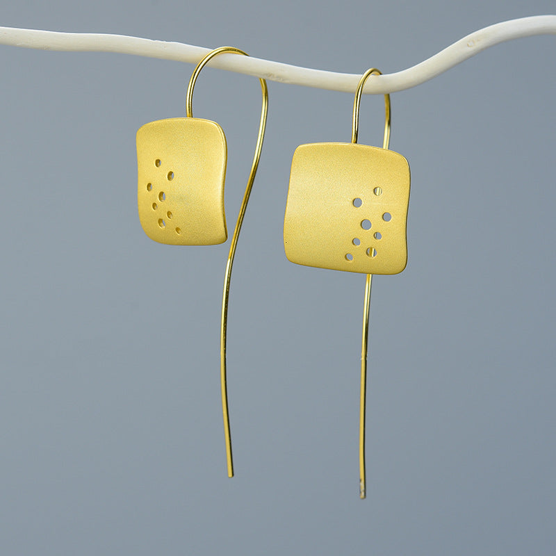 Imperfect Square Sterling Silver S925 Earrings