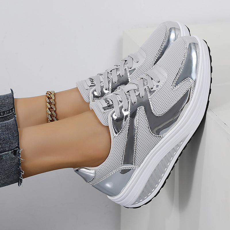 Women's Thick Bottom Mesh Elevator Sneakers