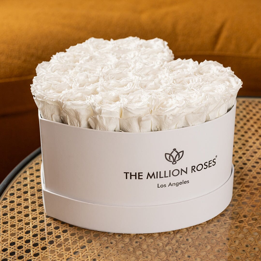 Caja Blanca Corazón | Rosas Blancas