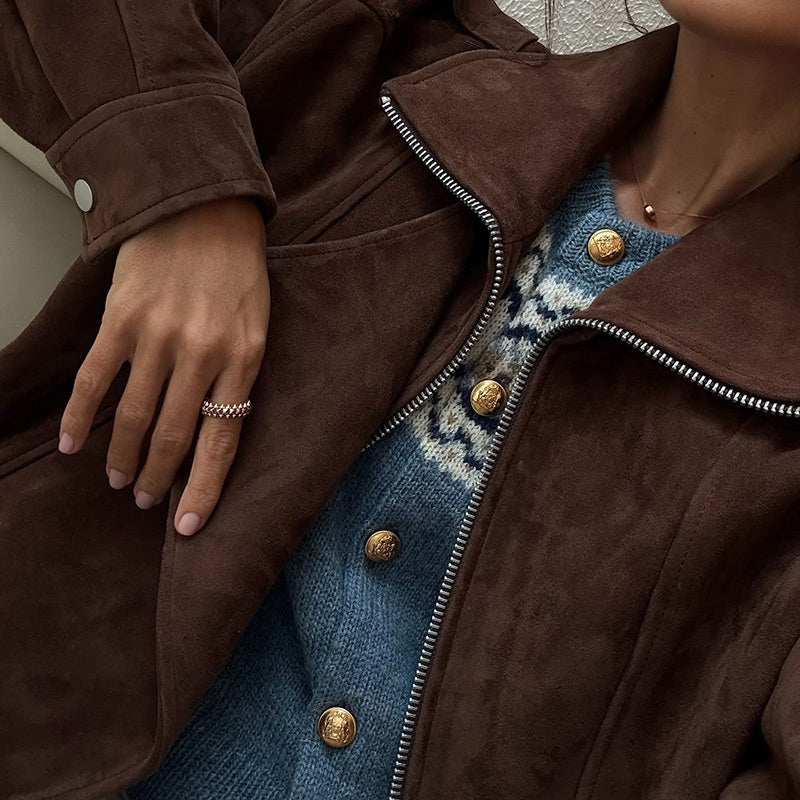 Chaqueta Casual con Cremallera para Mujer