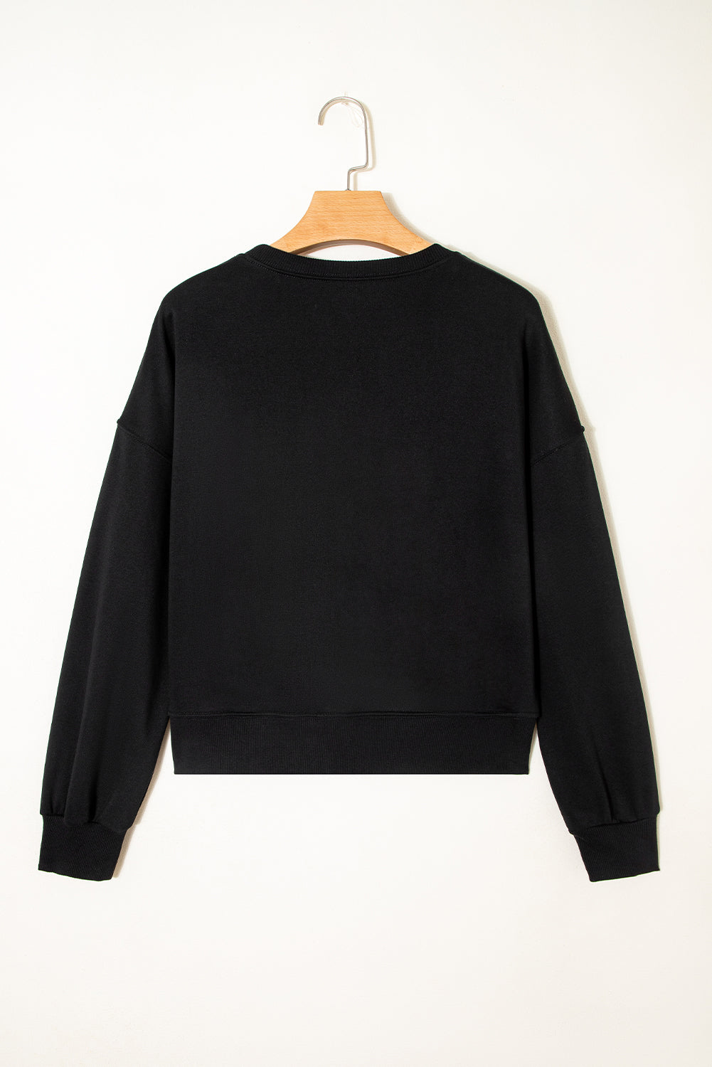 Sudadera suelta con letras de peluche "CLASSY UNTIL KICKOFF" negra