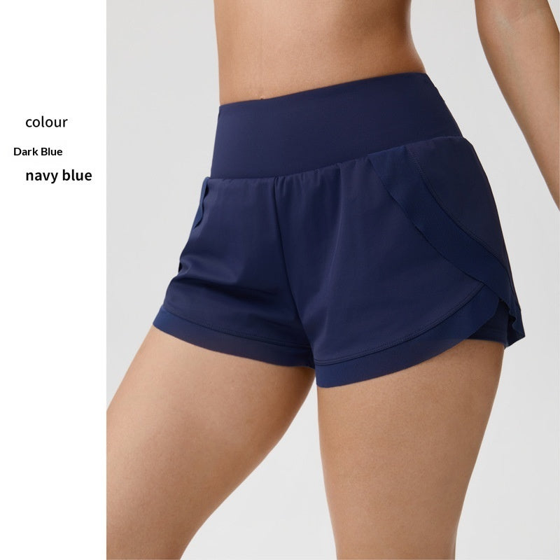 Fake Two-piece Yoga Shorts Womens Thin-style Athletic Fitness Shorts