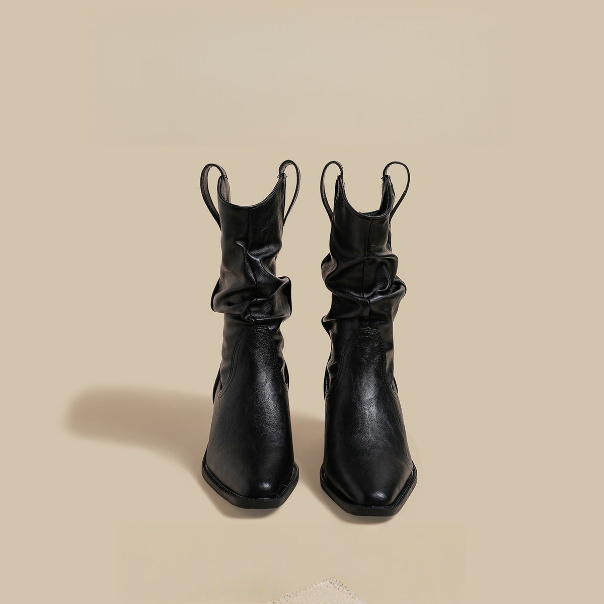 Retro Autumnwinter New Arrival Black Mid-calf Boots
