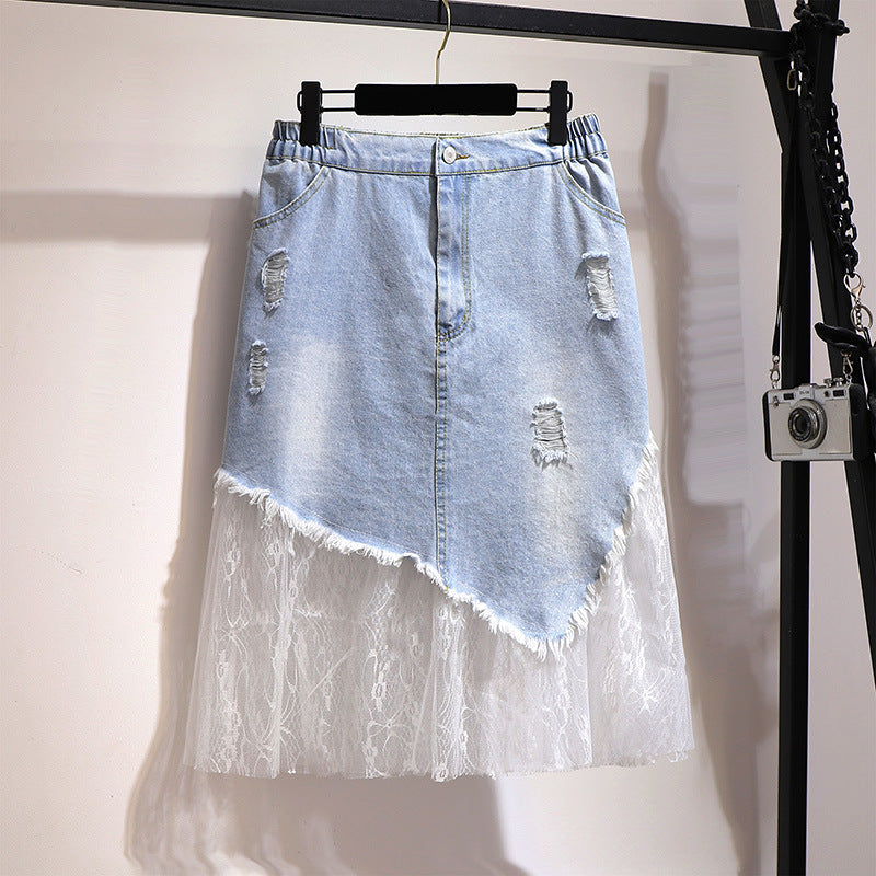 Women's High Waist Denim Summer Skirt Bag