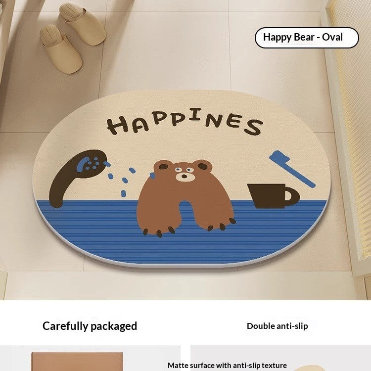 Quick-drying Cartoon Silica Mud Floor Mat