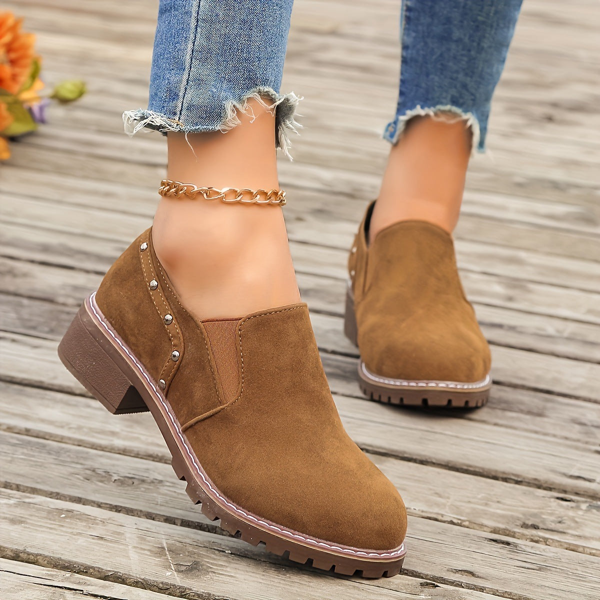 Women's Casual Thick Heel Ankle Boots