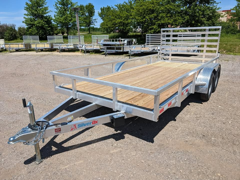 Silver Ox 7x16 Tandem Axle Aluminum Utility Trailer with Heavy Duty Package