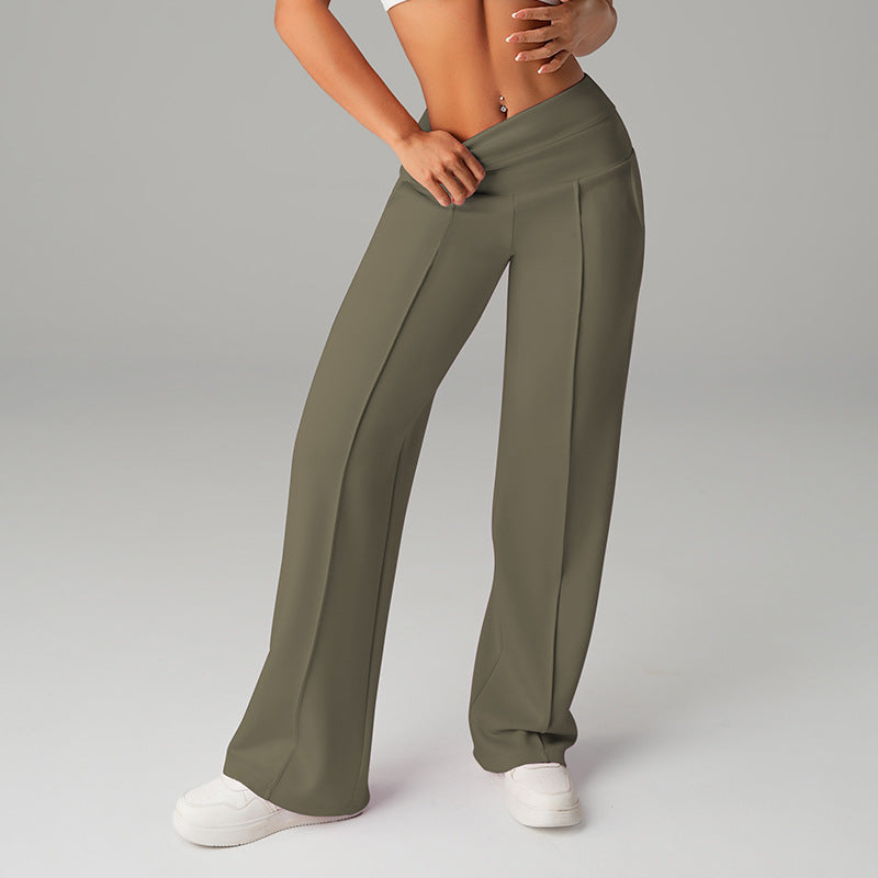 Pantalones de chándal de mujer de cintura alta, holgados y de pernera ancha